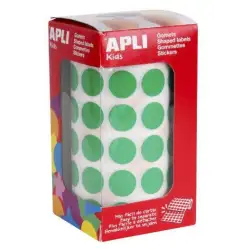 (4858) APLI GOMETS REDONDOS 15MM ROLLO VERDE -ROLLO 2832 UNIDADES-