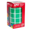 (4878) APLI GOMETS CUADRADOS 20MM ROLLO VERDE -ROLLO 1770 UNIDADES-