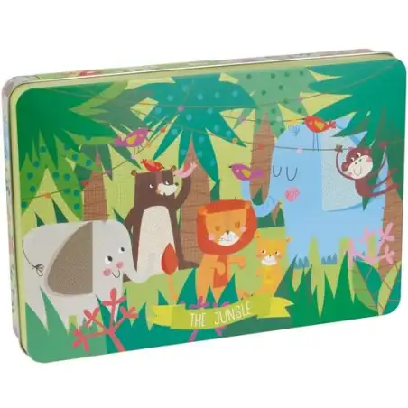 (16492) APLI PUZZLE TEMÁTICA LA JUNGLA 24 PIEZAS CAJA METÁLICA +3 AÑOS