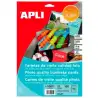 (10611) APLI TARJETAS DE VISITA CANTOS RECTOS 89X51MM 250G BLANCO BRILLANTE -10 HOJAS-