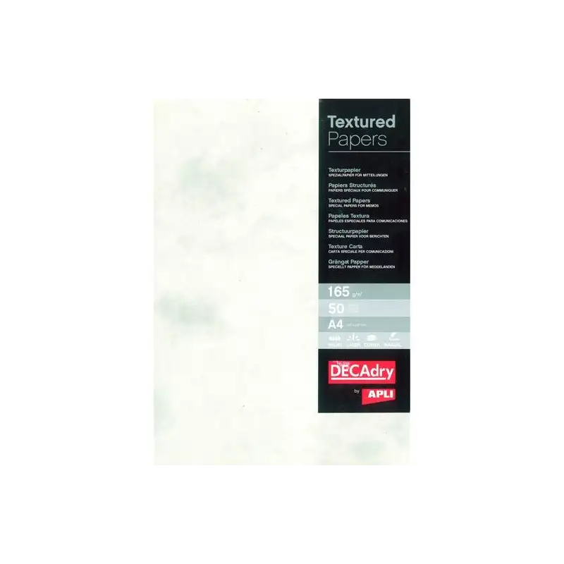 (PCL1681) APLI PAPEL TEXTURA MÁRMOL A4 165GR PACK 50H GRIS