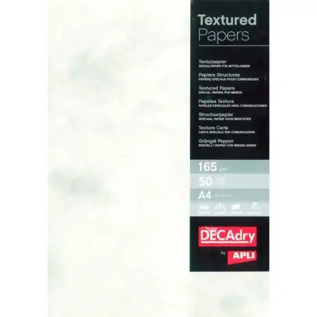 (PCL1681) APLI PAPEL TEXTURA MÁRMOL A4 165GR PACK 50H GRIS