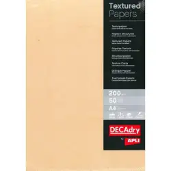 (PCR1844) APLI PAPEL TEXTURA A4 200GR PACK 50H HABANA