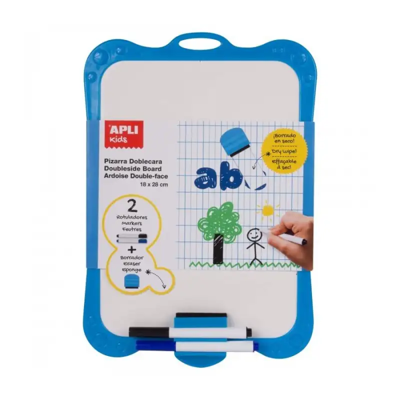 (12916) APLI PIZARRA BLANCA RÍGIDA CON BORRADOR Y ROTULADORES 180X280MM