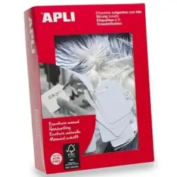 (00383) APLI ETIQUETAS COLGANTES CON HILO 7X19MM CAJA DE 1000 BLANCO
