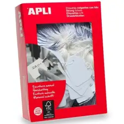(00395) APLI ETIQUETAS COLGANTES CON HILO 45X65MM CAJA DE 400 BLANCO