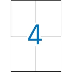 (01227) APLI ETIQUETAS ADHESIVAS 105X148MM LÁSER C/RECTOS 4 X 20H POLIÉSTER BLANCO