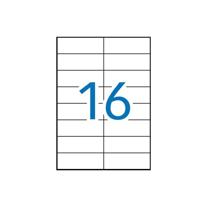 (01274) APLI ETIQUETAS ADHESIVAS 105X37MM INKJET/LÁSER C/RECTOS 16 X 100H BLANCO