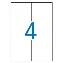 (01280) APLI ETIQUETAS ADHESIVAS 105X148MM INKJET/LÁSER C/RECTOS 4 X 100H BLANCO