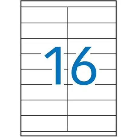 (01287) APLI ETIQUETAS ADHESIVAS 105X35MM INKJET/LÁSER C/RECTOS 16 X 100H BLANCO