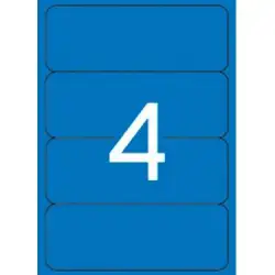 (01375) APLI ETIQUETAS ADHESIVAS ESPECIAL ARCHIVO 190X61MM INKJET/LÁSER C/ROMOS 4 X 20H AZUL