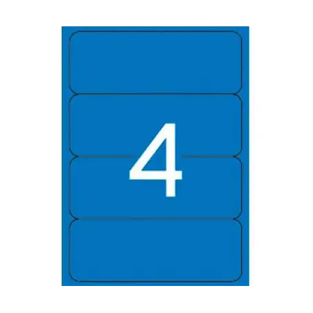 (01375) APLI ETIQUETAS ADHESIVAS ESPECIAL ARCHIVO 190X61MM INKJET/LÁSER C/ROMOS 4 X 20H AZUL