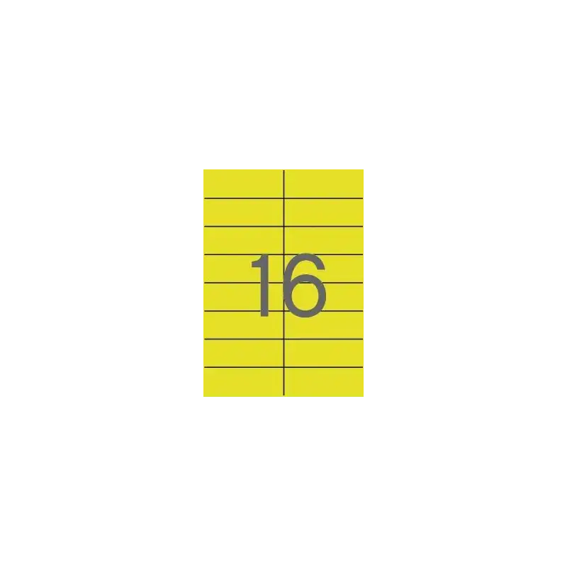 (01595) APLI ETIQUETAS ADHESIVAS 105X37MM INKJET/LÁSER C/RECTOS 16 X 20H AMARILLO FLUORESCENTE