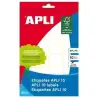 (01625) APLI ETIQUETAS ADHESIVAS CIRCULARES Ø10MM ESCRITURA MANUAL C/RECTOS 126 X 10H BLANCO