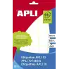 (01640) APLI ETIQUETAS ADHESIVAS 19X27MM ESCRITURA MANUAL C/ROMOS 25 X 10H BLANCO