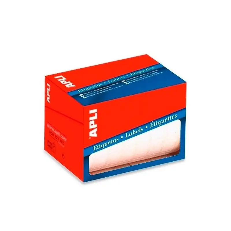 (01694) APLI ETIQUETAS PARA PRECIOS 34X53MM ESCRITURA MANUAL CANTOS ROMOS ROLLO DE 900 BLANCO