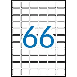 (01864) APLI ETIQUETAS ADHESIVAS 16X22MM MANUAL/IMPRESIÓN C/ROMOS 66 X 15H A5 BLANCO
