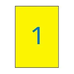 (02878) APLI ETIQUETAS ADHESIVAS 210X297MM LÁSER C/RECTOS 1 X 20H AMARILLO FLUORESCENTE