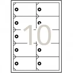 (10149) APLI ETIQUETAS COLGANTES C/ARANDELA 98X57MM INKJET/LÁSER 10 X 10 HOJAS BLANCO