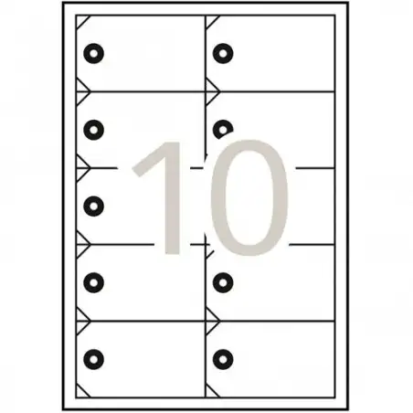 (10149) APLI ETIQUETAS COLGANTES C/ARANDELA 98X57MM INKJET/LÁSER 10 X 10 HOJAS BLANCO
