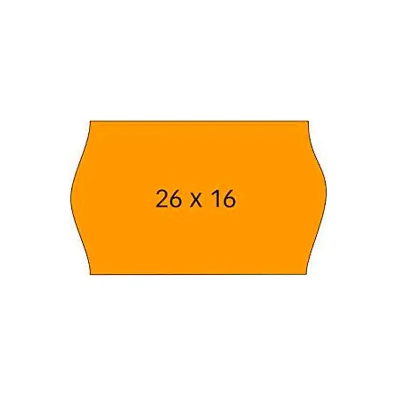 (101719) APLI ETIQUETAS REMOVIBLES PARA ETIQUETADORA DE PRECIOS 26X16MM C/SINUSOIDAL 6 ROLLOS DE 1000 NARANJA