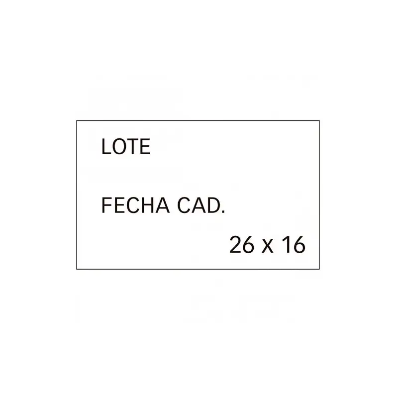 (101950) APLI ETIQUETAS PARA ETIQUETADORA DE PRECIOS IMPRESAS 'LOTE' + 'FECHA CAD' 26X16MM 6 ROLLOS DE 1000 BLANCO