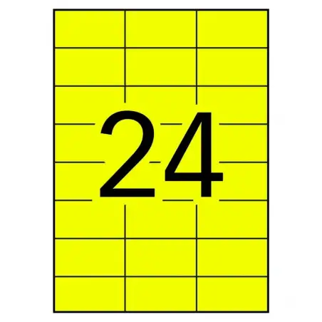 (11834) APLI ETIQUETAS ADHESIVAS PERMANENTES 70X37MM LÁSER C/RECTOS 24 X 100H AMARILLO