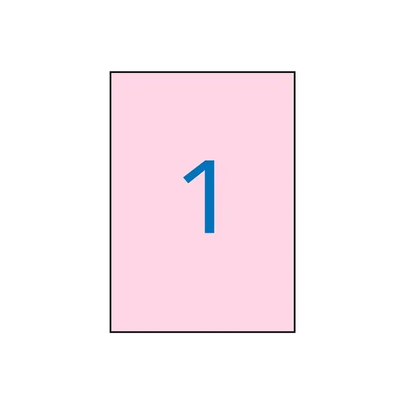 (11846) APLI ETIQUETAS ADHESIVAS 210X297MM INKJET/LÁSER C/RECTOS 1 X 20H ROSA PASTEL
