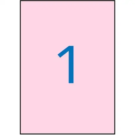 (11846) APLI ETIQUETAS ADHESIVAS 210X297MM INKJET/LÁSER C/RECTOS 1 X 20H ROSA PASTEL