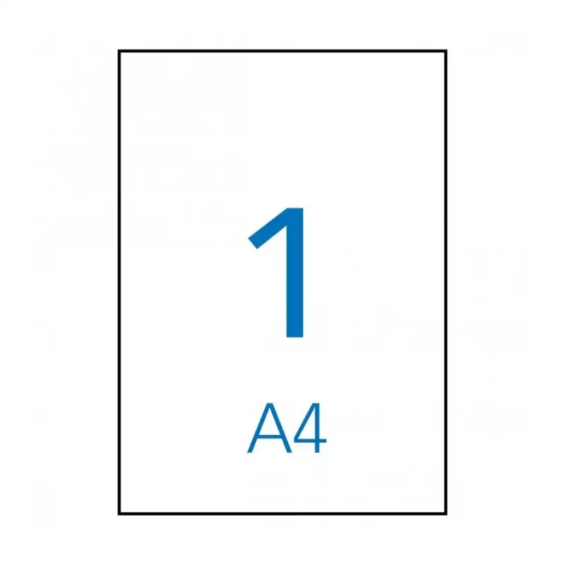 (15187) APLI ETIQUETAS ADHESIVAS 210X297MM INKJET C/RECTOS 1 X 10H POLIÉSTER BLANCO