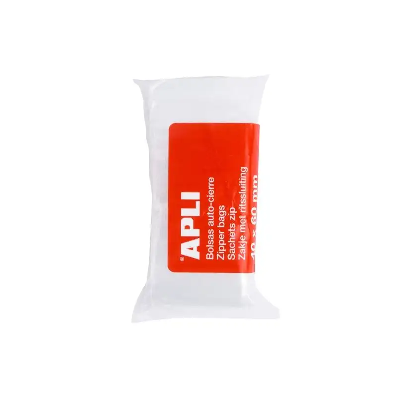 (13247) APLI BOLSAS AUTOCIERRE 40X60MM LDPE TRANSPARENTE PACK 100 UD
