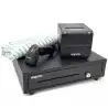 (APPPOSPACK4180) AQPROX KIT TPV CAJON PORTAMONEDAS NEGRO + LECTOR/SCANNER + IMPRESORA TERMICA + PACK ROLLOS PAPEL BAJO PEDIDO
