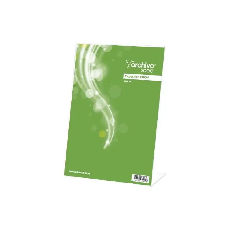 (10904 CS TP) ARCHIVO 2000 EXPOSITOR SOBREMESA EN FORMA DE L DIN A4 VERTICAL 95X210X305 MM CRISTAL TRANSPARENTE