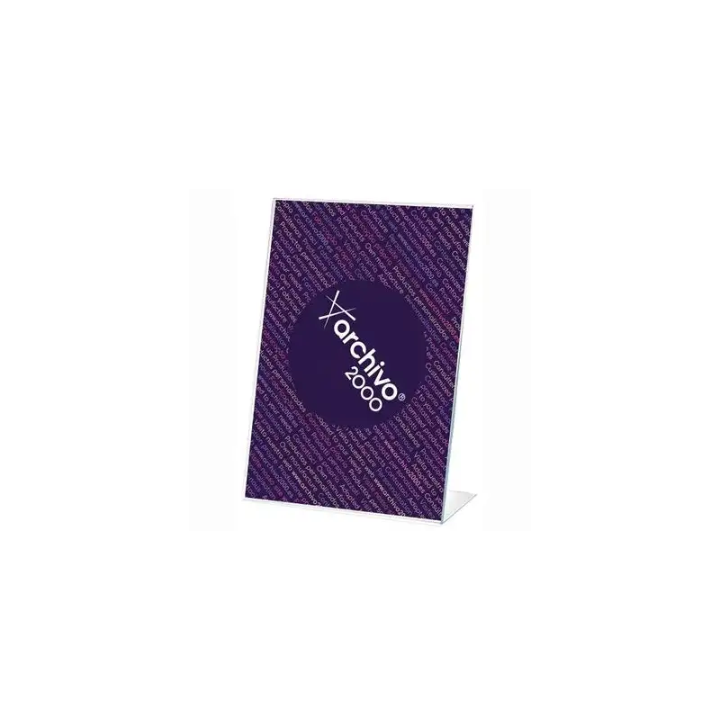 (10906 CS TP) ARCHIVO 2000 EXPOSITOR SOBREMESA EN FORMA DE L DIN A6 VERTICAL 45X105X155 MM CRISTAL TRANSPARENTE