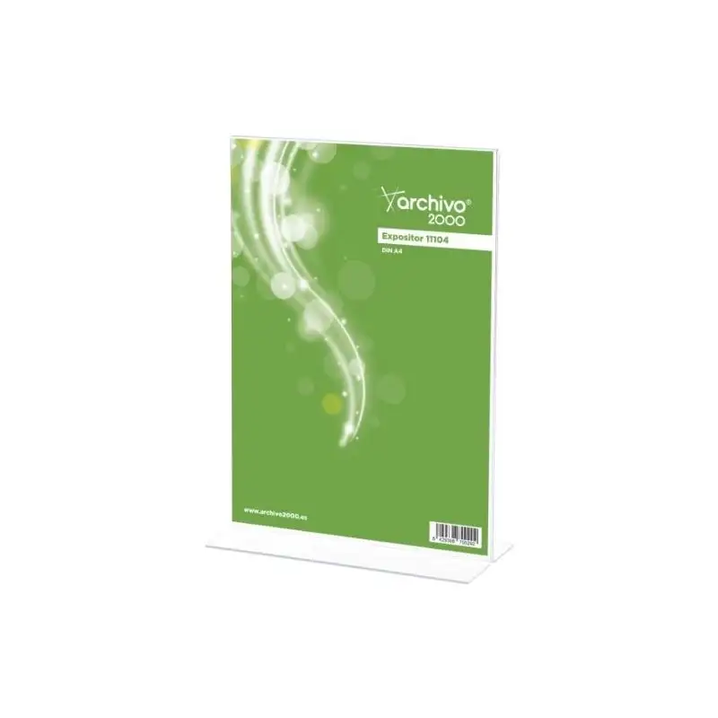 (11105 CS TP) ARCHIVO 2000 EXPOSITOR SOBREMESA EN FORMA DE T DIN A5 VERTICAL 75X150X215 MM CRISTAL TRANSPARENTE