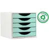 (4005 VE PS) ARCHIVO 2000 MÓDULO ORGANIZADOR ECOGREEN SOBREMESA 5 CAJONES 340X270X260 RECICLADO VERDE PASTEL