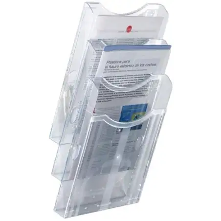 (6123 CS TP) ARCHIVO 2000 EXPOSITOR MURAL ARCHIPLAY 3 COMPARTIMENTOS DIN A4 VERTICAL 105X235X445 MM CRISTAL TRANSPARENTE