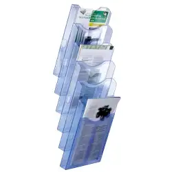 (6126 AZ TP) ARCHIVO 2000 EXPOSITOR MURAL ARCHIPLAY 6 COMPARTIMENTOS DIN A4 VERTICAL 190X235X685 MM AZUL TRANSPARENTE