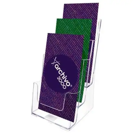 (66611 CS TP) ARCHIVO 2000 PORTAFOLLETOS SOBREMESA 3 ALTURAS 1/3 DIN A4 VERTICAL POLIESTIRENO ULTRA TRANSPARENTE