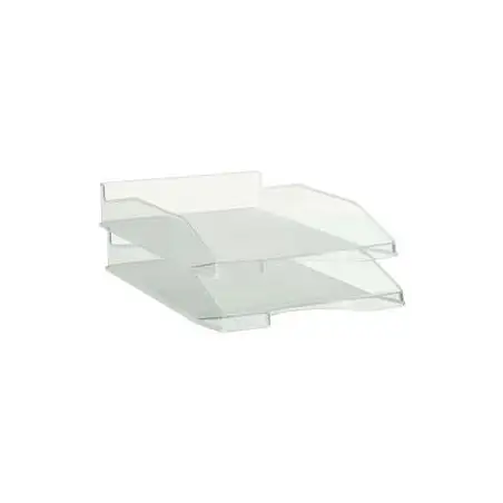 (742 CS TP) ARCHIVO 2000 BANDEJA APILABLE EN 3 POSICIONES FONDO LISO DIN A4 Y FOLIO 345X255X60 MM CRISTAL TRANSPARENTE