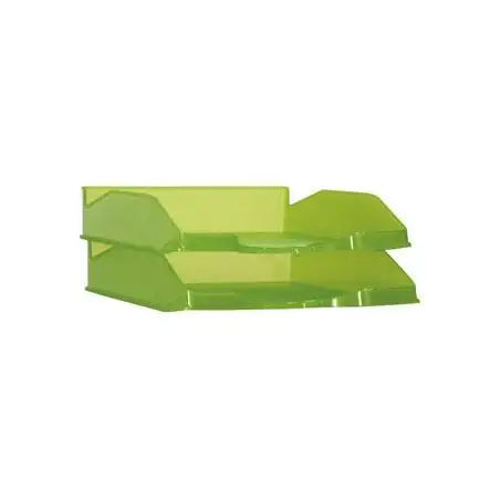 (742 KW TL) ARCHIVO 2000 BANDEJA APILABLE EN 3 POSICIONES FONDO LISO DIN A4 Y FOLIO 345X255X60 MM KIWI TRASLÚCIDO