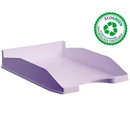(742 ML PS) ARCHIVO 2000 BANDEJA ECOGREEN APILABLE 3 POSICIONES 345X255X60MM RECICLADO MALVA PASTEL