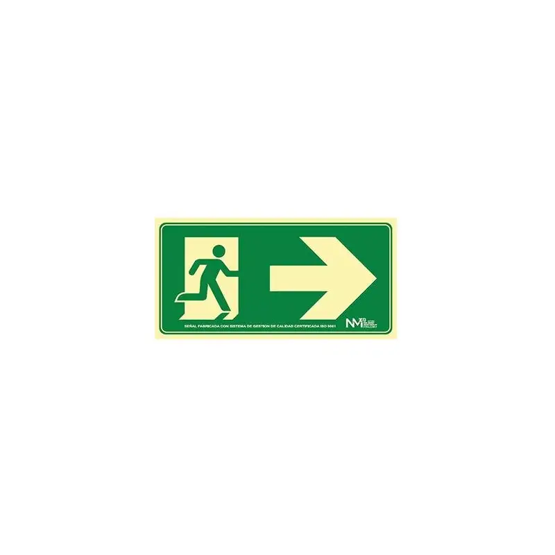 (6170-16H VE) ARCHIVO 2000 SEÑAL "SALIDA DE EMERGENCIA DERECHA" 160X320 PVC VERDE