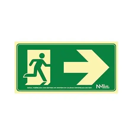 (6170-16H VE) ARCHIVO 2000 SEÑAL "SALIDA DE EMERGENCIA DERECHA" 160X320 PVC VERDE