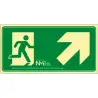(6170-20H VE) ARCHIVO 2000 SEÑAL "EVACUAR ESCALERA ARRIBA DERECHA" 320X160MM PP 700 MICRAS VERDE