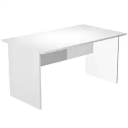 (002-3+60111-3) ARTEXPORT MESA ESCRITORIO PRESTO 140 CON PATAS PANEL LATERALES TABLERO DE 22MM BLANCO