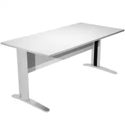 (002-9+30511) ARTEXPORT MESA ESCRITORIO PRESTO 140 CON PATAS DE METAL TABLERO 22MM GRIS