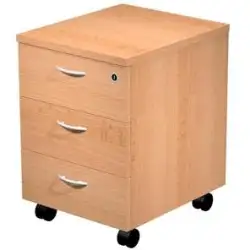 (60021-6/334234) ARTEXPORT CAJONERA PRESTO 3 CAJONES C/RUEDAS GUÍAS METÁLICAS CERRADURA HAYA -DESMONTADO-