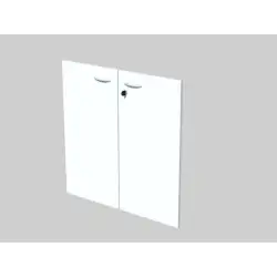 (60067M-3) ARTEXPORT PAREJA DE PUERTAS PARA ESTANTERÍA BAJA PRESTO 18MM CON CERRADURA BLANCO