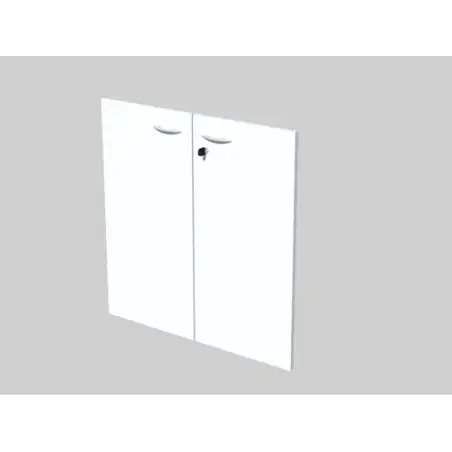 (60067M-3) ARTEXPORT PAREJA DE PUERTAS PARA ESTANTERÍA BAJA PRESTO 18MM CON CERRADURA BLANCO